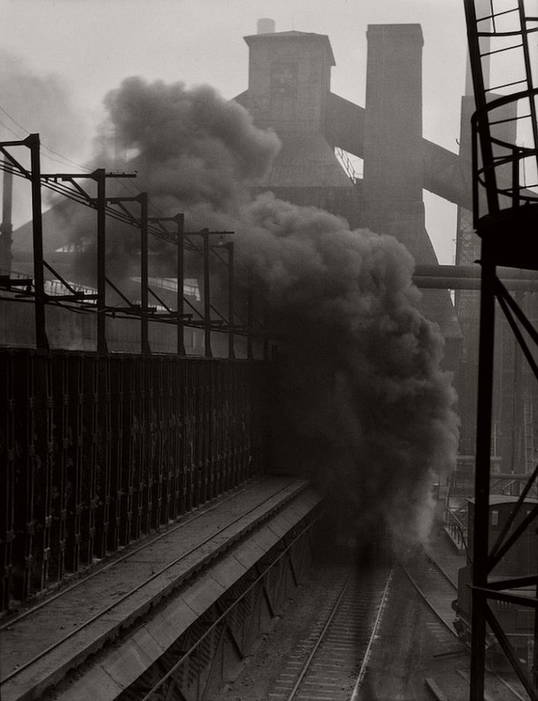 Rail car carrying extinguished coke, Hösch Steelworks, Dortmund, 1928